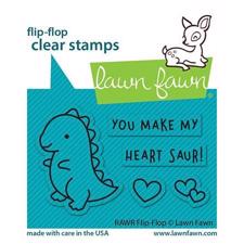 Lawn Fawn Clear Stamp - Flip-Flop / RAWR