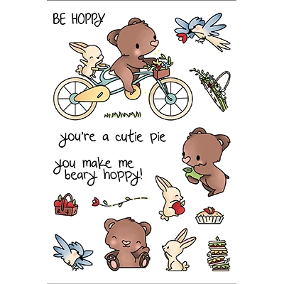 LDRS (Little Darling Rubber Stamps) Clear Stamps - Beary Hoppy