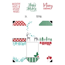 LDRS (Little Darling Rubber Stamps) Clear Stamps - Christmas Gift Tag
