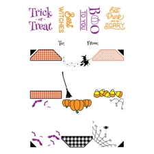 LDRS (Little Darling Rubber Stamps) Clear Stamps - Halloween Gift Tag