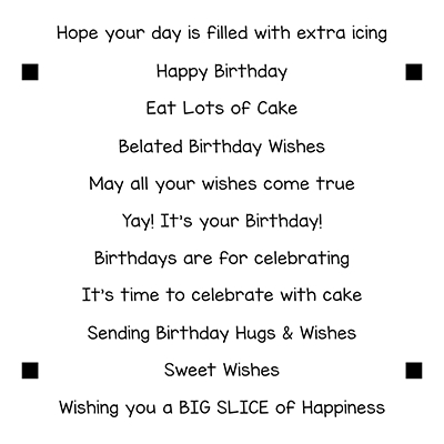 LDRS (Little Darling Rubber Stamps) Clear Stamps - Happy Birthday Stack