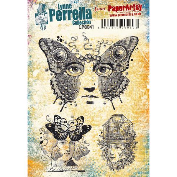 PaperArtsy A5 Cling Stamp - Lynne Perella No. 41 (Butterfly Face)
