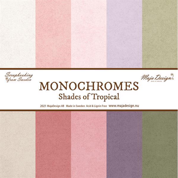 Maja Design Scrapbook Paper 12x12" - Shades of Tropical - Monochromes (5 ark ensfarvet)