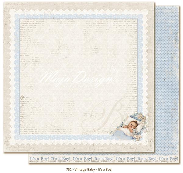 Scrapbook Paper Vintage Baby / It's a Boy