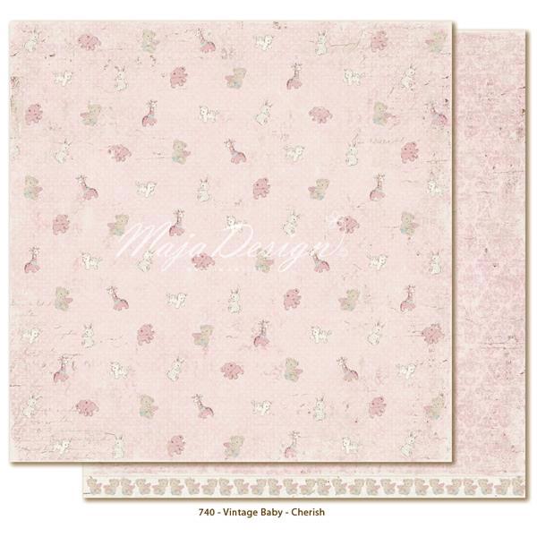 Scrapbook Paper - Vintage Baby  / Cherish