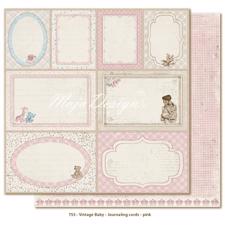 Scrapbook Paper - Vintage Baby  / Journaling Cards Pink