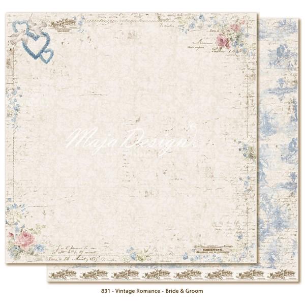 Scrapbook Paper - Vintage Romance / Bride & Groom