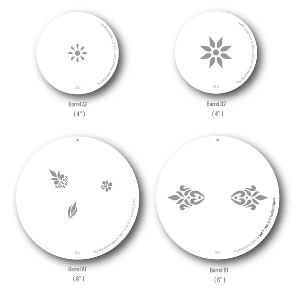 Sunbird Spark Stencils 360°™ - Stencil 6" / The Mandalas Vol. 2