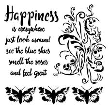 13@rts Stencil 6x6" - Happiness