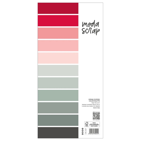 ModaScrap Paper Color Palette 6"x12" - Spring Poppies (ensfarvet)