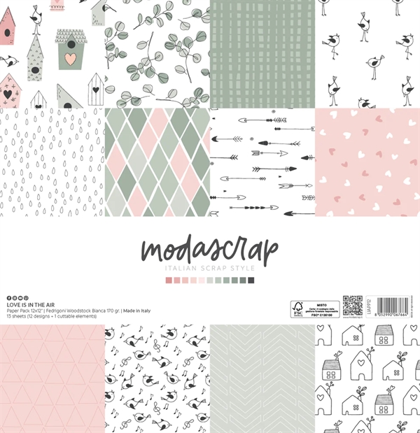 ModaScrap Paper Pack 12x12" - Love is in the Air