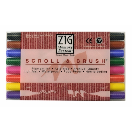ZIG Brush Writer - Scroll & Brush (8 stk.)