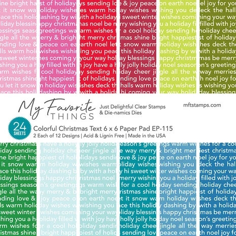 My Favorite Things Paper Pad 6x6" - Colorful Christmas Texts