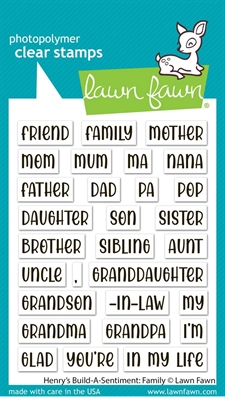 Lawn Fawn Clear Stamp Set - Henry's Build a Sentiment: Family