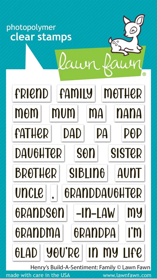 Lawn Fawn Clear Stamp Set - Henry\'s Build a Sentiment: Family