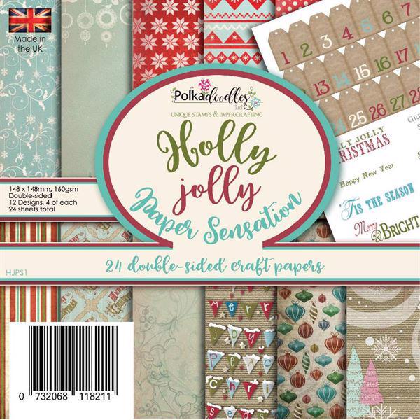 Polkadoodles Paper Pad 6x6" - Holly Jolly