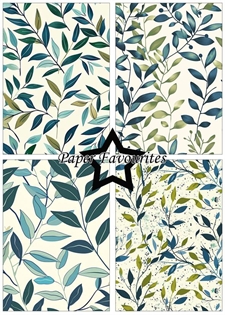 Paper Favourites A5 - Vintage Green Leaves