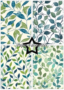 Paper Favourites A5 - Vintage Green Leaves