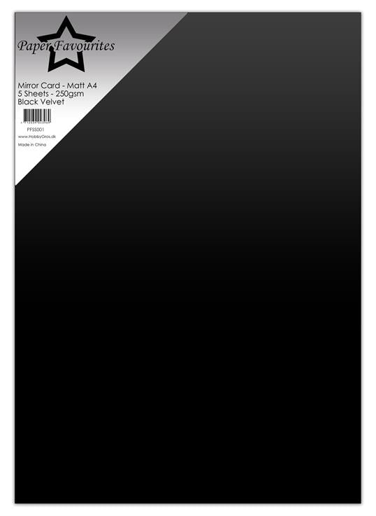 Paper Favourites Mirror Card - Matte / Black Velvet (5 ark)