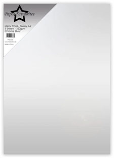 Paper Favourites Mirror Card - Glossy / Chrome Silver (5 ark)