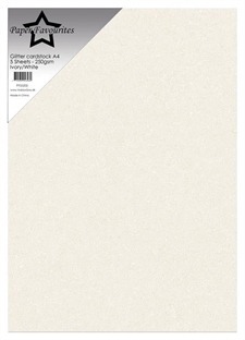Paper Favourites Glitter Cardstock - Ivory (5 ark)