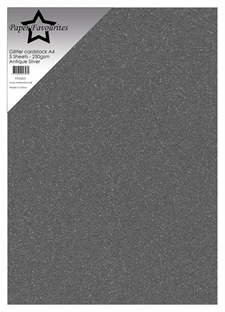 Paper Favourites Glitter Cardstock - Antique Silver (5 ark)