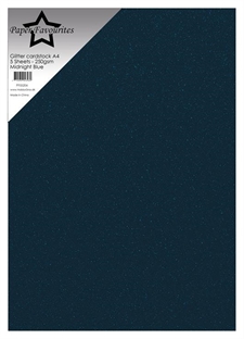Paper Favourites Glitter Cardstock - Midnight Blue (5 ark)
