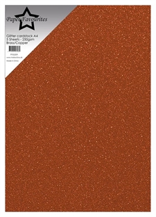 Paper Favourites Glitter Cardstock - Brass / Copper(5 ark)