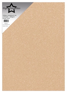 Paper Favourites Glitter Cardstock - Rose Gold (5 ark)