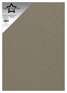 Paper Favourites Glitter Cardstock - Platinum (5 ark)
