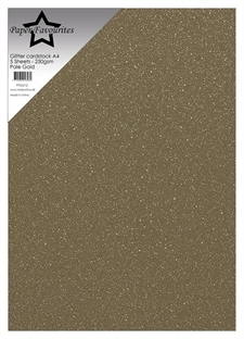 Paper Favourites Glitter Cardstock - Pale Gold (5 ark)