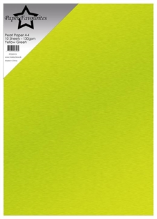 Paper Favourites Pearl Paper A4 - 130 gram / Yellow Green (10 ark - 1-sidet)