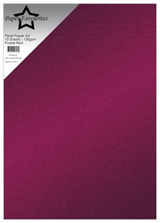 Paper Favourites Pearl Paper A4 - 130 gram / Purple Red (10 ark - 1-sidet)