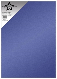 Paper Favourites Pearl Paper A4 - 130 gram / Logwood Purple (10 ark - 1-sidet)