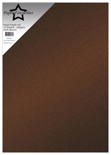 Paper Favourites Pearl Paper (Cardstock) A4 - 240 gram / Dark Brown (10 ark)