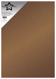 Paper Favourites Pearl Paper (Cardstock) A4 - 240 gram / Golden Brown (10 ark)