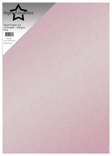 Paper Favourites Pearl Paper (Cardstock) A4 - 240 gram / Pink (10 ark)