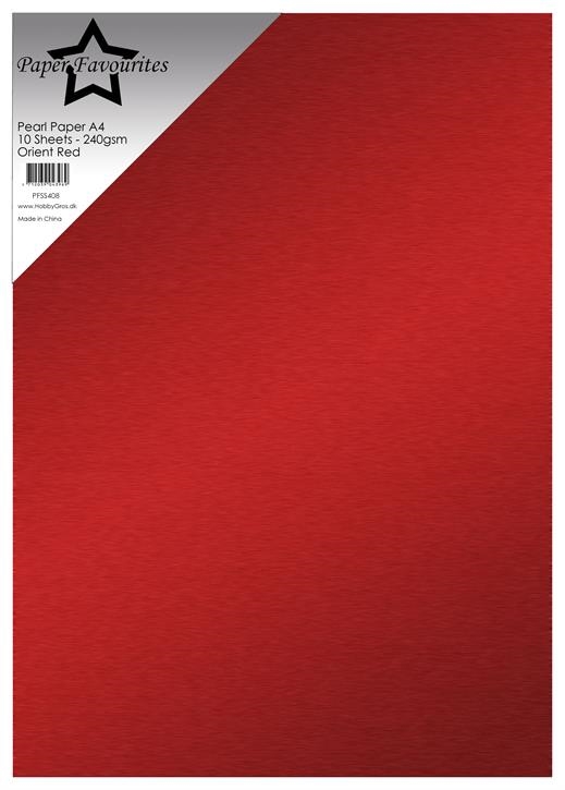 Paper Favourites Pearl Paper (Cardstock) A4 - 240 gram / Orient Red (10 ark)