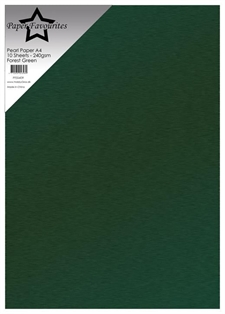 Paper Favourites Pearl Paper (Cardstock) A4 - 240 gram / Forest Green (10 ark)