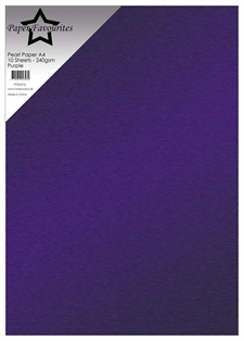 Paper Favourites Pearl Paper (Cardstock) A4 - 240 gram / Purple (10 ark)