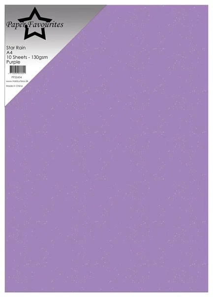 Paper Favourites Star Rain A4 - Purple (10 ark)