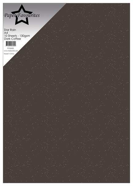 Paper Favourites Star Rain A4 - Dark Coffee (10 ark)