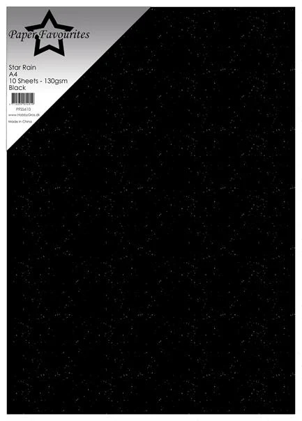 Paper Favourites Star Rain A4 - Black (10 ark)