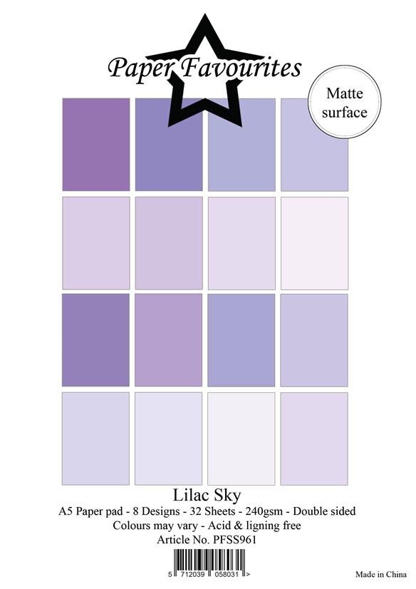 Paper Favourites Paperpad Solid Colours A5 - Lilac Sky