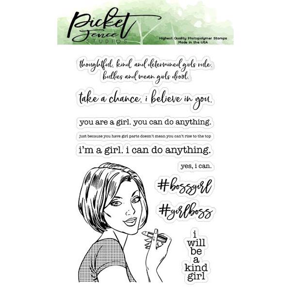 Picket Fence Studios Clear Stamp - Girl Boss