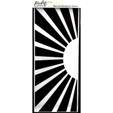 Picket Fence Studios Slimline Stencil 4x10" - Rising Sun