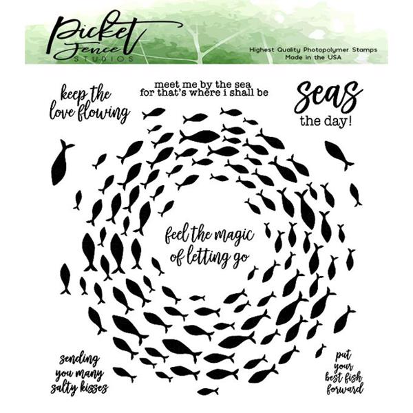 Picket Fence Studios Clear Stamp - Vortex of Fish