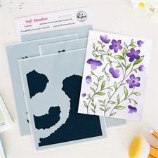 PinkFresh Studios Stencil - Soft Meadow