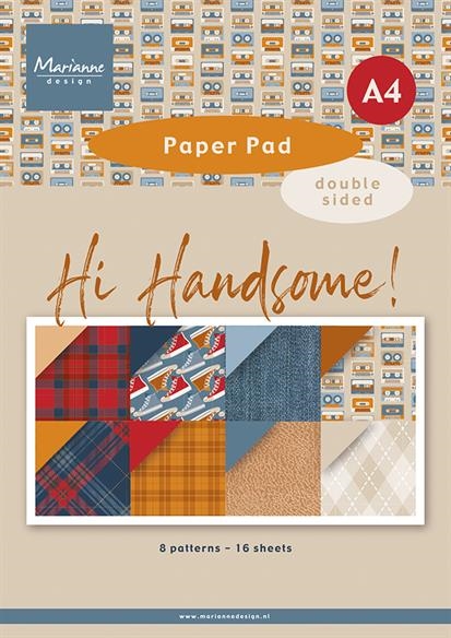 Marianne Design A4 Paper Pad - Hi Handsome!