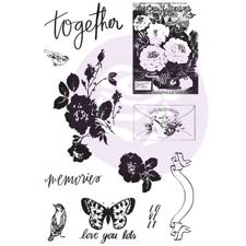 Prima Cling Stamp & Stencil - Lavender Frost (flovers)